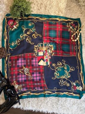 Vintage Art of the Scarf for Tie Rack 100% Silk 34”x34”